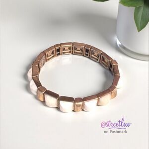 Stella & Dot White Sawyer Stone Stretch Bracelet